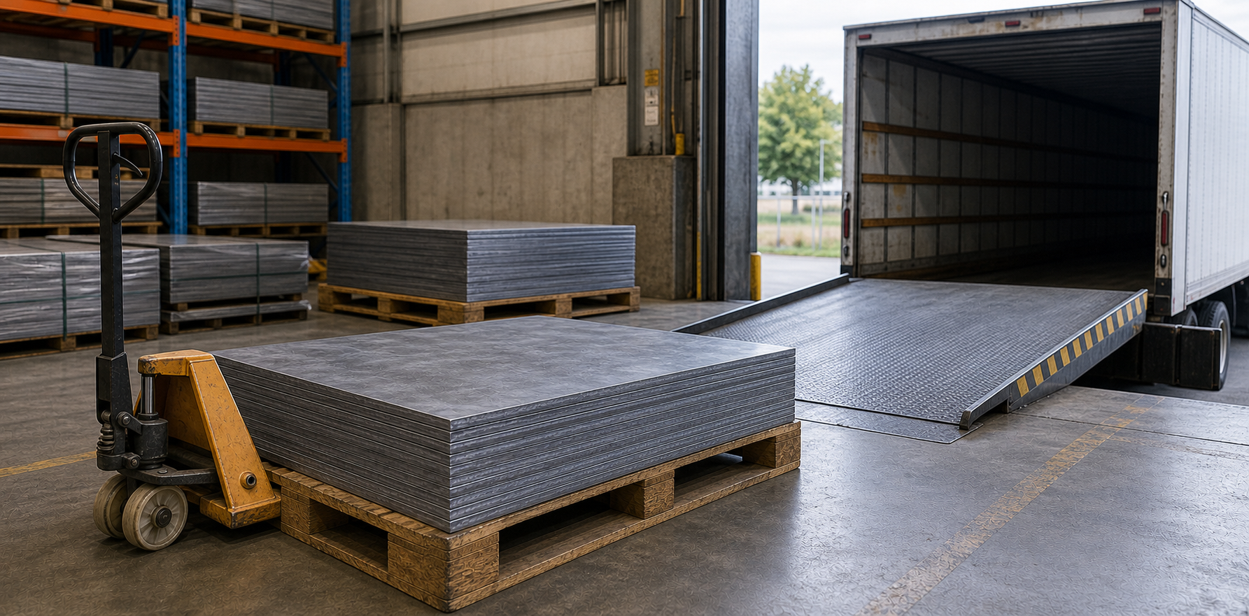 Свинцовые листы С3 у погрузочного пандуса